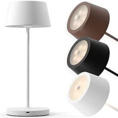 charlique® Dinner Light 2, LED akumulatoru galda lampa ar regulējamu baltu krāsu, uzlādējama USB galda lampa bez kabeļa, silta gaisma, galda lampa iekštelpās un ārā, balkona apgaismojums