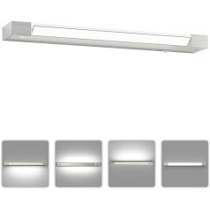 Taptoron LED spoguļa gaisma vannas istabas 61 cm spoguļlampa ar slēdzi 24 W 5000 K neitrāli balta vannas istabas lampa IP44 ūdensizturīga grima gaisma rotējoša spoguļa lampa