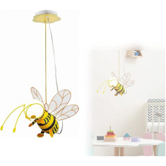 bmf-versand® Children's Lamp Ceiling Bee LED Hanging Lamp for Children's Room Girls Boys Hanging Yellow Children's Light Includes Bulb Pendant Lamp Children's Animals