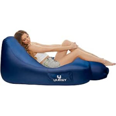 Ulikey Inflatable Sofa, Foldable Inflatable Lounger, Portable Lightweight Air Lounger, Waterproof Air Sofa with Carry Bag and Storage Bag for Camping, Park, Beach, Pool, Music Festivals