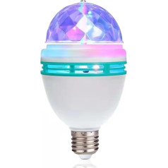 Agatige E27 diskotēkas spuldze rotējoša RGB ballīšu gaismas lampa LED zibspuldzes kristāla diskotēkas spuldze