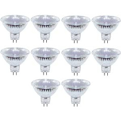 NCC-Licht Halogen Light Bulbs 50 W GU5.3 MR16 12 V FL 50 Watt Lamp 38° Pack of 10