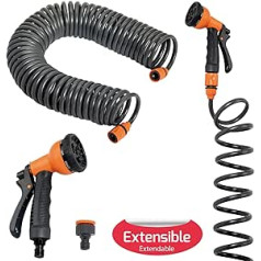 SATURNIA 15m Self Screwing Garden Irrigation Hose Pipe with Connectors