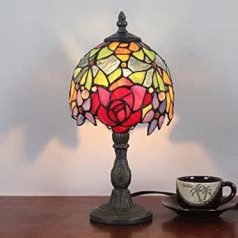Bidesen 6 Inch Small Flowers Pastoral Tiffany Style Table Lamp Bedside Lamp Desk Lamp Living Room Bar Lamp (Colour: 6 Inches-A)