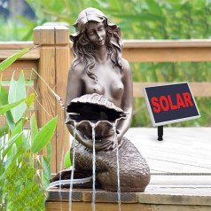 'Cascade Solar Fountain Water Feature Fountain Bird Bath Waterfall Pond Pump Garden Pond Fountain Water Feature for Garden, Patio, Pond Light Garden Balcony, Highly Decorative Improved Model with Instant Start Feature Pump SOLARTE Ichde Koration, Garden D