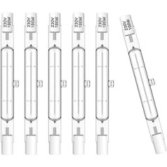 VIIVUU R7S halogēna spuldzes, iepakojumā 6, 78 mm, 100 W, 230 V, regulējams, r7s halogēna stienis, 78 mm halogēna lampa celtniecības prožektoriem, darba, ainavas apgaismojums, viesistabas apgaismojums