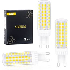 AIMHEIM G9 LED spuldzes regulējamas, spuldze LED G9 neitrāla balta 4000 K 7 W atbilst 70 W halogēna spuldzei, LED spuldze G9 770 lūmeni, nemirgo, enerģijas taupīšanas G9 LED spuldze, komplektā 3