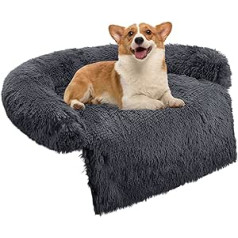 Suņu dīvāns mazgājams matrača aizsargs Ortopēdisks mīksts plīša nomierinošs mājdzīvnieku gultas mājdzīvnieku pārvalks Noņemama suņa sega ar rāvējslēdzēju noņemama gulta lielai vidējai
