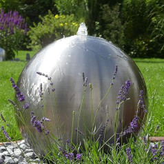 ESB5 Stainless Steel Ball Fountain 48 cm Brushed Ball Fountain with LED Lighting