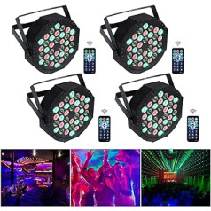 4pcs LED Par Spotlight 36 LED 72W Disco Light Party Light RGB DMX512 with Remote Control Stage Light 7 Light Modes DJ Light for Party Bar Stage Fixed Show