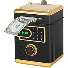 Ltteaoy naudas kaste bērniem no 3 līdz 12 gadiem, elektroniskā naudas kaste ar skārienekrānu, parole Cūciņa banka bērniem, dāvana bērniem