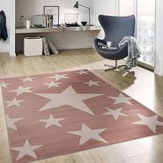 VIMODA Rug Stars Sky Pink White Izmēri: 80 x 150 cm