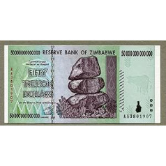 ZWD Reserve Bank of Zimbabwe Z$ banknote par 50 triljoniem dolāru