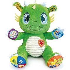 Clementoni 61899 Baby Dragon Interaktīva un runājoša plīša skaņas rotaļlieta no 6 mēnešiem, daudzkrāsaina