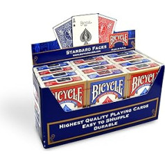 12 jeux BICYCLE Format Poker - 6 blaus / 6 rots