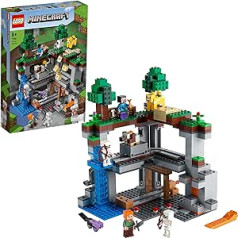 Lego 21169 Minecraft The First Adventure rotaļlieta, mazākais spēļu komplekts ar Stīvu, Aleksu, 2 skeletiem, krāsotu kaķi, moobloom un ragainu aitu