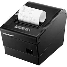 Excelvan termiskais printeris 80 mm 300 mm ātrgaitas drukāšanas pārnēsājams automātiskais griešanas līdzeklis ar USB portu atvilktņu turētājs Restorāns ESC/POS veikals