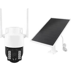 YUYTE Solarbetriebene 4G-Überwachungskamera für den Außenbereich mit Farbnachtsicht, Heimüberwachungslösung mit PIR-Sensor, 2-Wege- und Fernzugriff (Eiropas versija