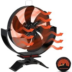 2023 Magnetic Fireplace Fan, Rotating Stove Fan, 6 Blades Stove Fan Without Power, Quiet Fireplace Fan for Stove Pipe/Wood/Firewood/Fire Pit