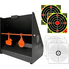 ATFLBOX Мишень для ловушки для гранул с бумажными мишенями размером 12 x 12 дюймов и вращающимися стреляющими дисками для калибра .177 .22, стреляющ