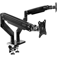 Invision Monitor Mount 2 Monitors for 24-35 Inch Screens VESA 75 mm & 100 mm Height Adjustable Tilt Swivel & Turn Ergonomic Gas Lift Desktop Clamp Mount Weight 2 kg - 15 kg (MX900)