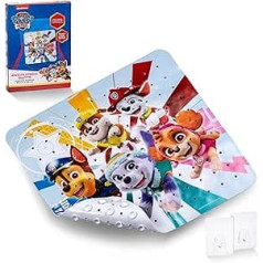 PAW Patrol neslīdošs dušas paklājiņš bērniem - pretpelējuma dušas paklājiņš faniem Antibakteriāls ar piesūcekņiem, pakaramiem un drenāžas caurumiem, 53 x 53 cm