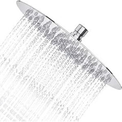 derpras Regen Dusche Kopf, 304 Edelstahl, Ultra dünn Leistungsstark Hohe Druck Top Spray Badezimmer Rainfall Duschkopf (Nickel gebürstet), 8 Inch, 90 Jets