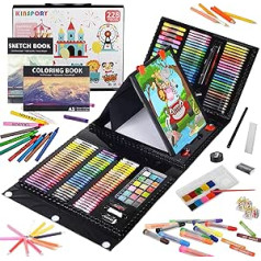 KINSPORY Children's Painting Set, 228 Pieces, Painting Set for Children, Deluxe Colours Box for Children Girls from 4 5 6 7 8 9 10 11 12