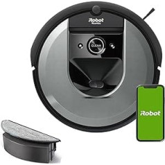 iRobot Roomba Combo i8 (i8176) Vakuuma un tīrīšanas robots ar 2. savākšanas konteineru ar Mop Pad, Intelligent Cating, saderīgs ar balss palīgu, WLAN, individuāls iestatījums, izmantojot lietotni, gaišs sudrabs