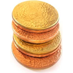 De Kulture™ Handmade Hand Hammered Copper Brass Coaster Set