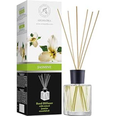 Jasmine Room Fragrance 500 ml - Smaržu vāze - Aroma difuzors - Gaisa atsvaidzinātājs - Dabīgais jasmīna smaržas difuzors - Istabas aromāts - Jasmīna niedru difuzors ar ēterisko jasmīna eļļu - Jasmīna aromāts