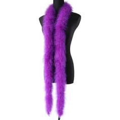 2 Meters Fluffy Marabou Feather Boa for Crafts, Wedding, Party, Costume, Stage Decoration, White Feather Boas, Decorative Stripes, Stripes, DIY, Plum-Purple-22 Gram, 2 Metres