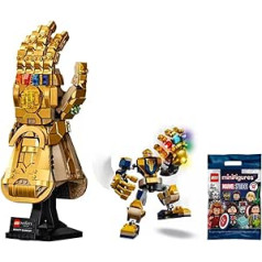 LEGO LEGO komplekts Marvel Infinity Gauntlet Thanos Hand 76191 / Avengers Mech Cool Action Figure 76141 / Mini figures 66678 Construction Set Dāvanu komplekts