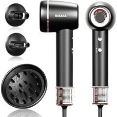 2023 MIEARA Hair Dryer, 1500W Negative Ionic Hair Dryer, 110,000RPM Motor, Professional Hair Dryer with 3 in 1 Magnetic Attachments, High Speed, Quick Drying, Low Noise