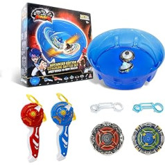 Infinity Nado Battleset Set Spinning Tops x2 with Battle Arena - Playset Arena with 2 Nado Spinning Tops, 2 Attachable Launchers and 2 Rings - Battle Tops - Spinning Tops Toy for Children from 5 Years