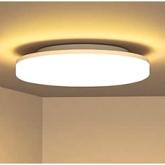 Lightnum LEDYA LED griestu lampa dzīvoklis 24 W, IP54 ūdensizturīgs griestu apgaismojums, moderns LED paneļu griestu apgaismojums, viesistaba, guļamistaba, vannas istaba, bērnu istaba, griestu lampas 2700 K 2200 LM Silti balts Diametrs 275