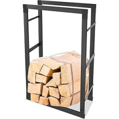 Froadp 150 x 100 x 25 cm Firewood Rack Metal Log Storage for Logs Stacking Aid Firewood Rack Outdoor Metal Frame Wood Baskets Firewood Stand Firewood Rack for Firewood Indoor and Outdoor Use