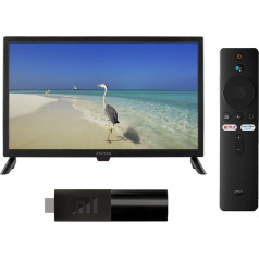 nvox digitālais HDTV LED 24 collu televizors ar dvbt/t2 hevc/h.265 uztvērēju 12/24/230v + xiaomi mi stick smart