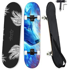 31 inch standard skateboard, 7 layers maple board surface, suitable for children, teenagers, adults, beginners and professionals, with a maximum load of 150 kg