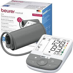 Beurer BM 53 Upper Arm Blood Pressure Monitor Clinically Validated Atrial Fibrillation Detection (AFib) for Stroke Prevention with Risk Indicator for Arm Circumference 22-42 cm Illuminated XL Display