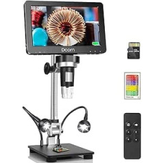 Dcorn 7 collu LCD digitālais mikroskops 1200X, 16MP 1080P mikroskops pieaugušajiem monētu lodēšanai, LCD mikroskops ar ekrāna mikroskopu ar 10 LED uzpildes gaismām, saderīgs ar Windows/Mac, 32GB TF karte