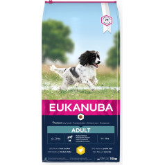 Eukanuba pieaugušo vidēja šķirņu vistas barība (15 kg)