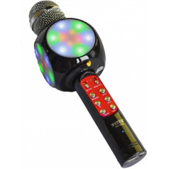 Goodbuy LED 360 karaoke microphone with speaker bluetooth | 5W | aux | voice modulator | USB | Micro SD black