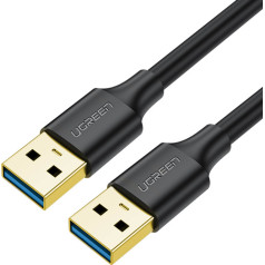 USB-A 3.0 5Gb/s kabelis 0.5m melns