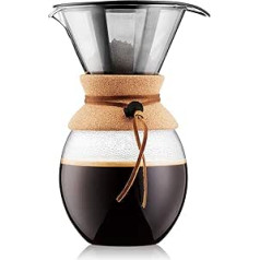 Bodum Pour Over Kaffeebereiter mit permanentfilter, Glas, Beige, 51 Ounce