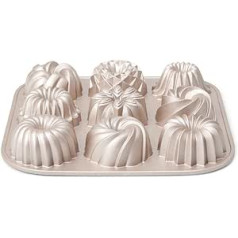 patisse 04521 - 9 Mini Bundt kūkas skārda 9 Mini Bundt kūkas liets alumīnija zelts 24 x 24 x 4,5 cm