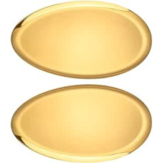 32 cm Diameter Gold Stainless Steel Bathroom Dresser Storage Tray, Egg Shaped Jewellery Cosmetic Tray, Multi-Purpose Storage, Decoration Tray, 2 Pieces