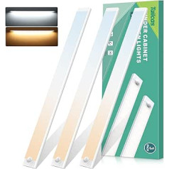 Apgaismojums zem ierīces virtuves LED 40 cm, 100 gaismas diodes, 3 3 000 K/6000 K iepakojums, nepārtraukts skapja apgaismojums ar kustības sensoru, 2000 mAh USB-C uzlādējama nakts gaisma, magnētiskā gaismas josla virtuvei, guļamistaba