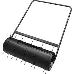 ADGO Garden Roller Lawn Roller with Spikes 80 x 28 cm High for Lawn Steel Drum 49L Garden Yard Kit Water or Sand Filled Press Pull (Shipped in Two Packages)