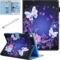 Fancity for iPad 10.2 Inch 9th/8th/7th Generation Case (2021 2020 2019 Release), Smart Car Sleep/Wake Cover with Pen Holder, Card Slot, Shockproof Case for New iPad 10.2, Fancy Butterfly